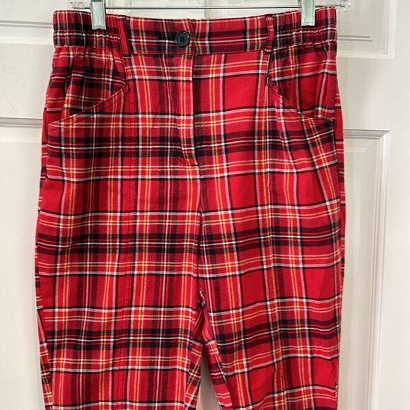 Urban outfitters, red, black and yellow plaid, high-rise pants, size small - Picture 3 of 12